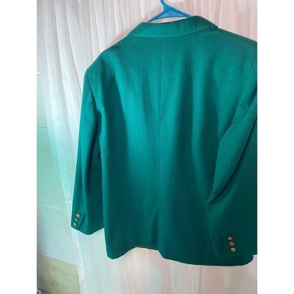 Vintage Jacket Green Wool Blazer Size 14 - Picture 3 of 7